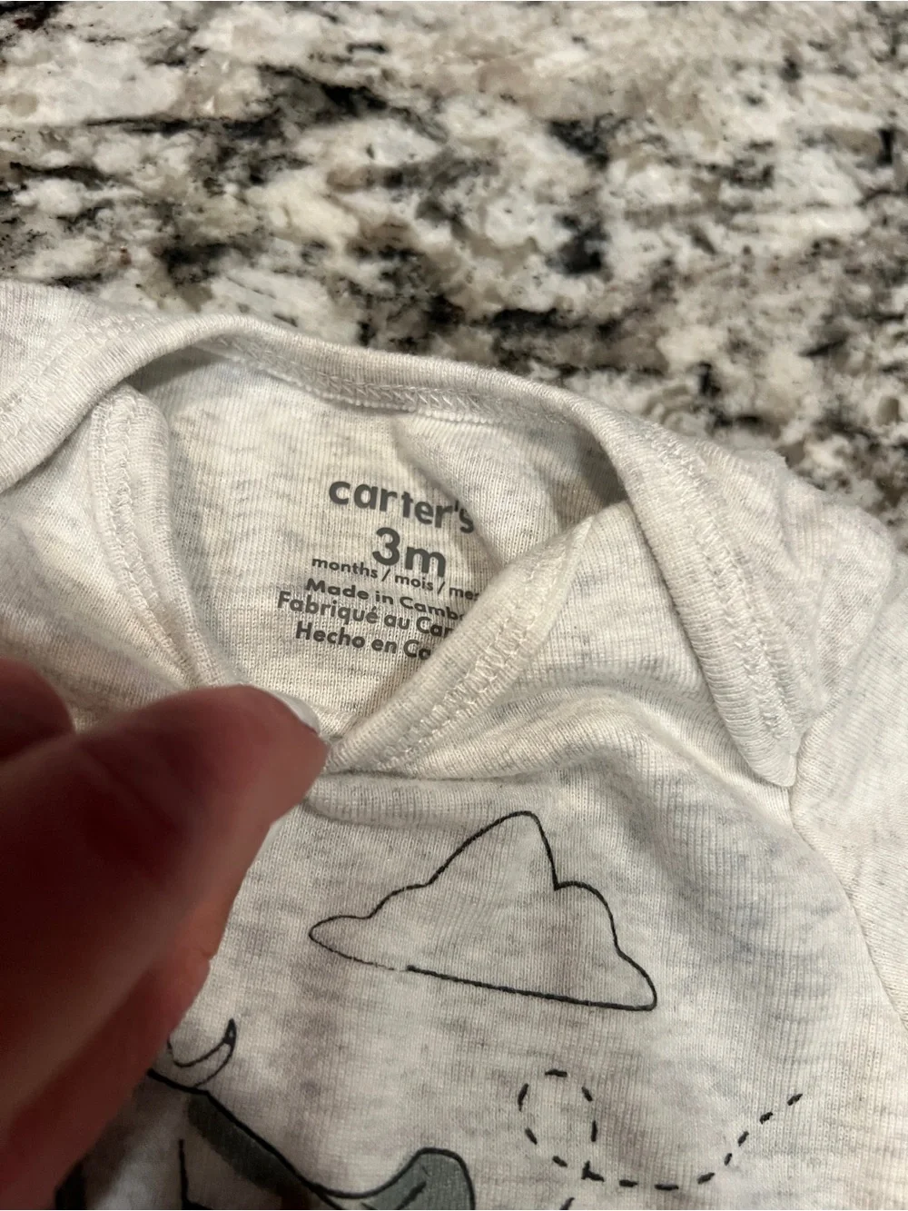 Carter’s 3M Long Sleeve Bodysuit Bundle | Airplane & Solid White Onesies